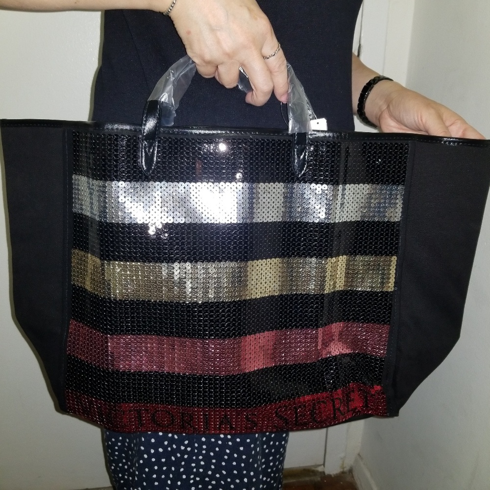 NWT Victoria's Secret Sparkly Tote Bag